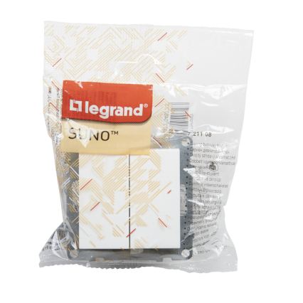 Legrand - Подвійний сходовий вимикач № 6+6 без рамки SUNO білий