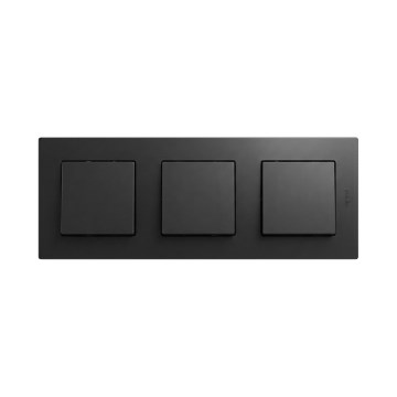 Legrand - Тройной однополюсный выключатель № 1 с рамкой NILOE STEP, чёрный