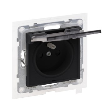 Legrand - Уличная бытовая розетка без рамки NILOE STEP 250V IP44 чёрная