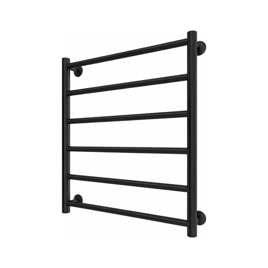 Лестничный полотенцесушитель для ванной INOX FLAT, 122 Вт/230 В, 57x43 см, нержавеющая сталь/чёрный