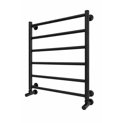 Лестничный полотенцесушитель для ванной INOX FLAT, 122 Вт/230 В, 57x43 см, нержавеющая сталь/чёрный