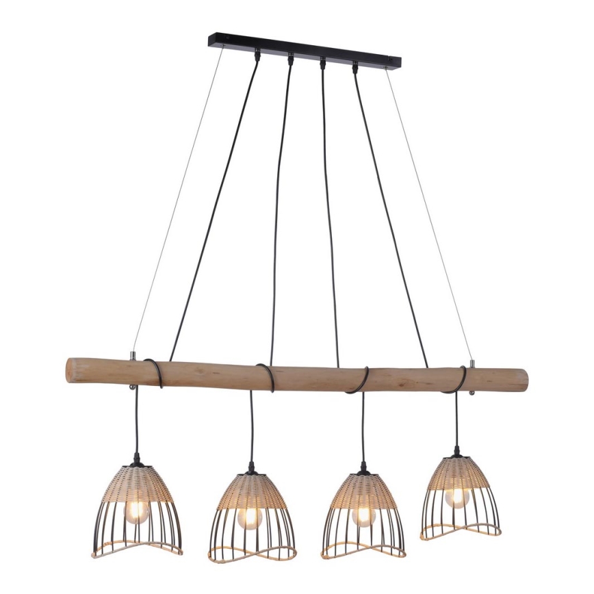 Leuchten Direkt 11156-79 - Підвісна люстра REED 4xE27/60W/230V евкаліпт