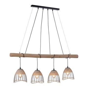 Leuchten Direkt 11156-79 - Подвесная люстра REED 4xE27/60W/230V эвкалипт