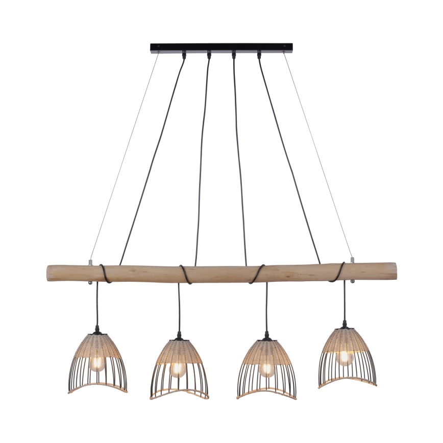 Leuchten Direkt 11156-79 - Подвесная люстра REED 4xE27/60W/230V эвкалипт