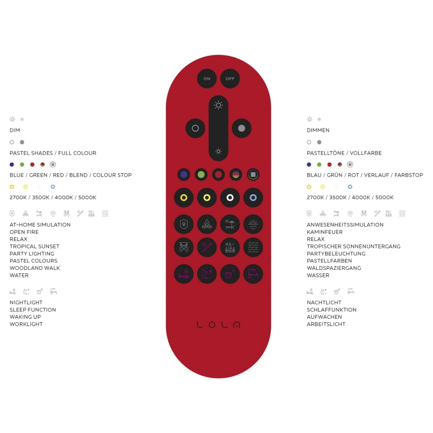 Leuchten Direkt 11212-16 - LED RGBW Торшер з регулюванням яскравості NAOMI LED/10W/230V 2700-5000K Wi-Fi TUYA + пульт дистанційного керування