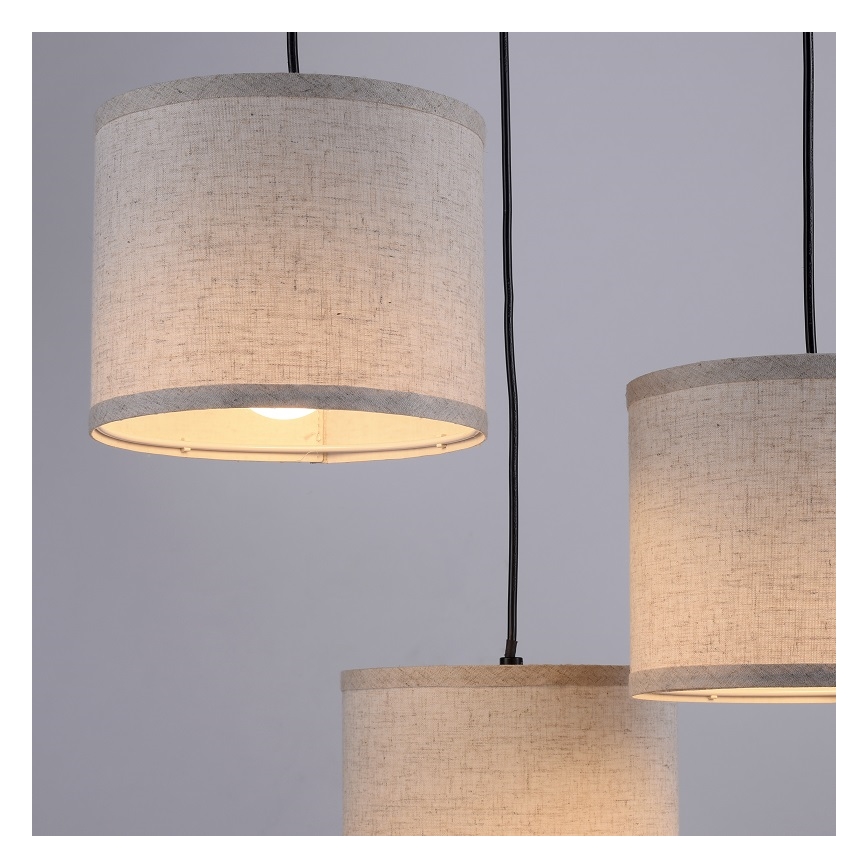 Leuchten Direkt 11236-79 - Люстра на тросі BARK 3xE27/40W/230V дерево