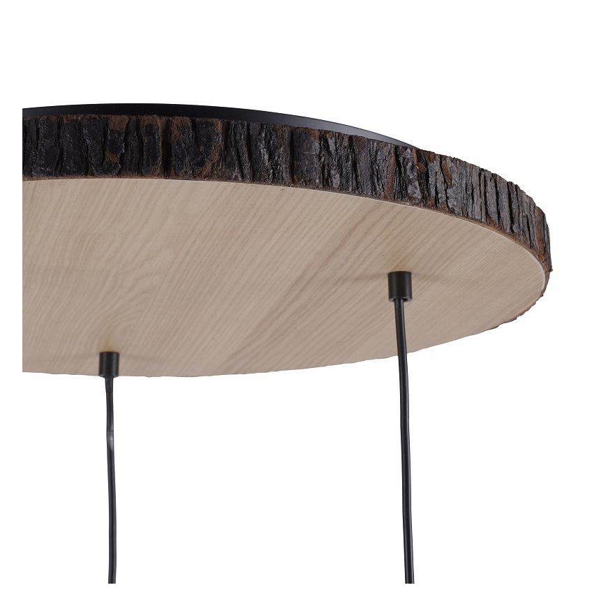 Leuchten Direkt 11236-79 - Люстра на тросі BARK 3xE27/40W/230V дерево