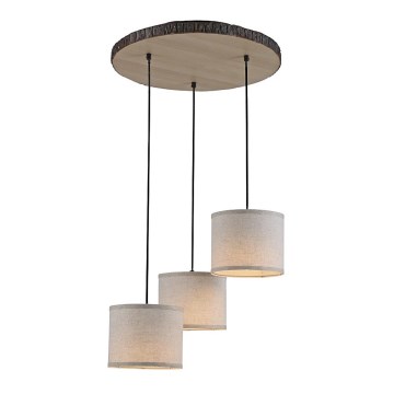 Leuchten Direkt 11236-79 - Підвісна люстра BARK 3xE27/40W/230V дерево