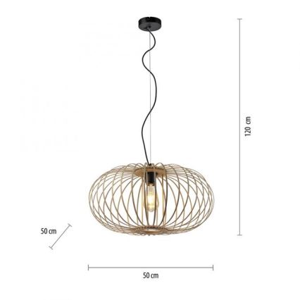 Leuchten Direkt 11409-79 - Підвісна люстра RACOON 1xE27/40W/230V бамбук