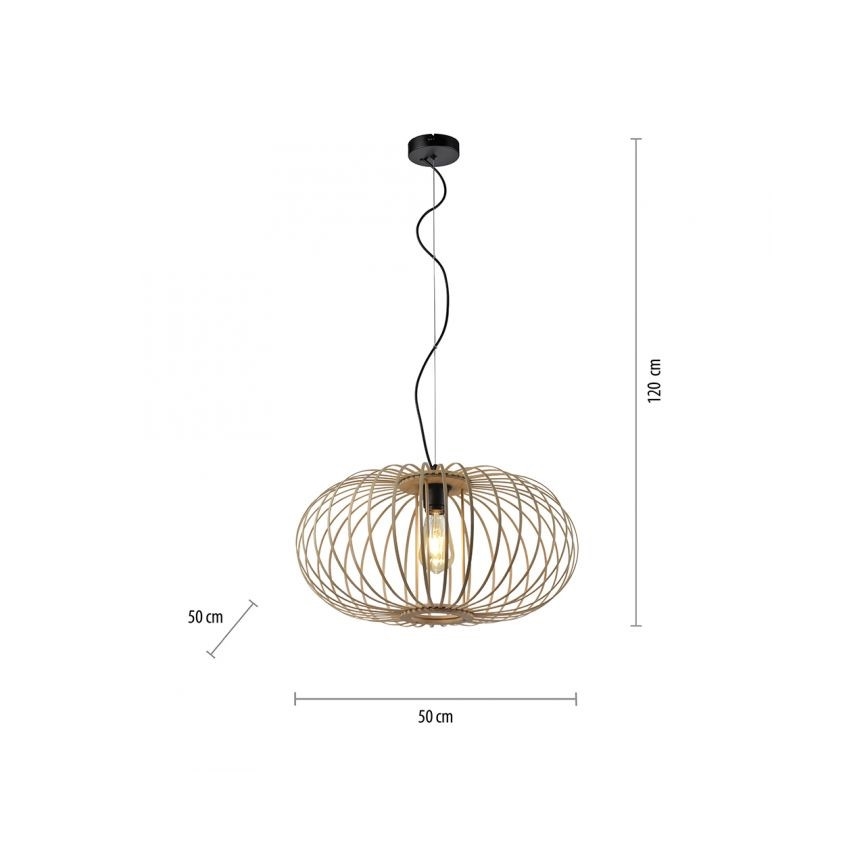 Leuchten Direkt 11409-79 - Підвісна люстра RACOON 1xE27/40W/230V бамбук