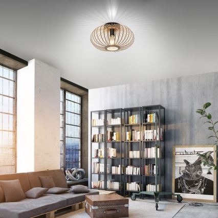 Leuchten Direkt 11410-79 - Припотолочная люстра RACOON 1xE27/40W/230V диаметр 40 см бамбук