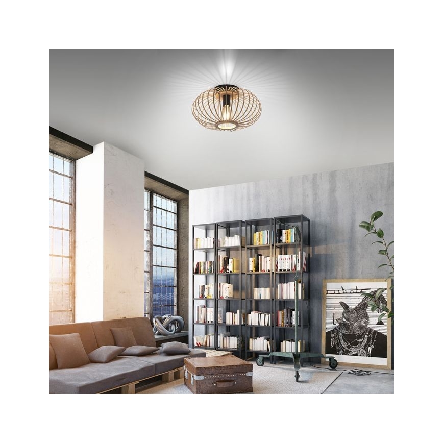 Leuchten Direkt 11410-79 - Припотолочная люстра RACOON 1xE27/40W/230V диаметр 40 см бамбук