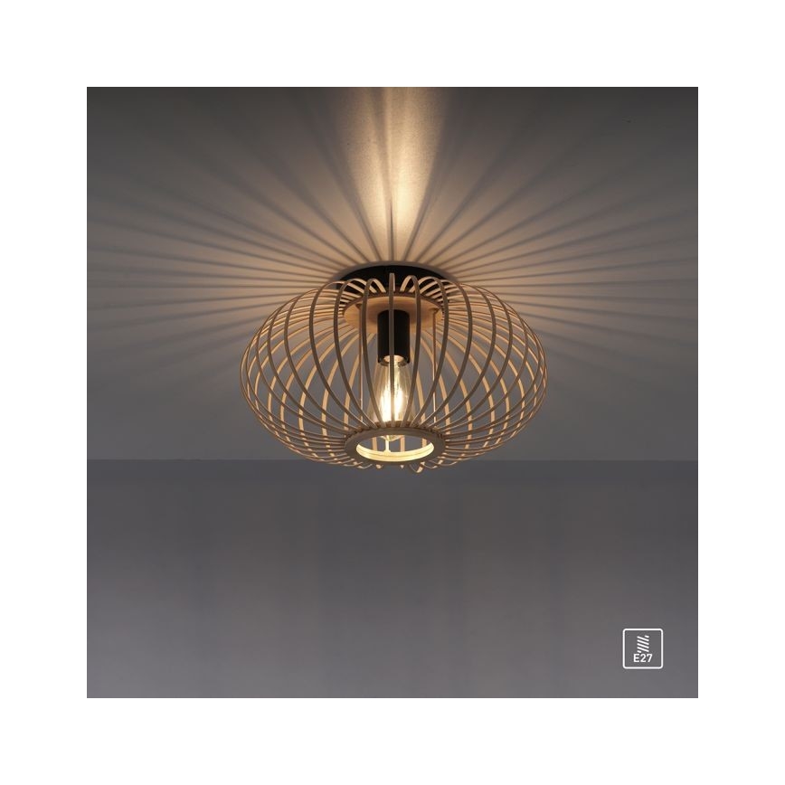 Leuchten Direkt 11410-79 - Припотолочная люстра RACOON 1xE27/40W/230V диаметр 40 см бамбук
