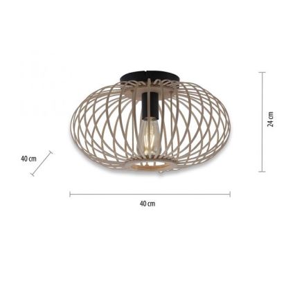 Leuchten Direkt 11410-79 - Припотолочная люстра RACOON 1xE27/40W/230V диаметр 40 см бамбук