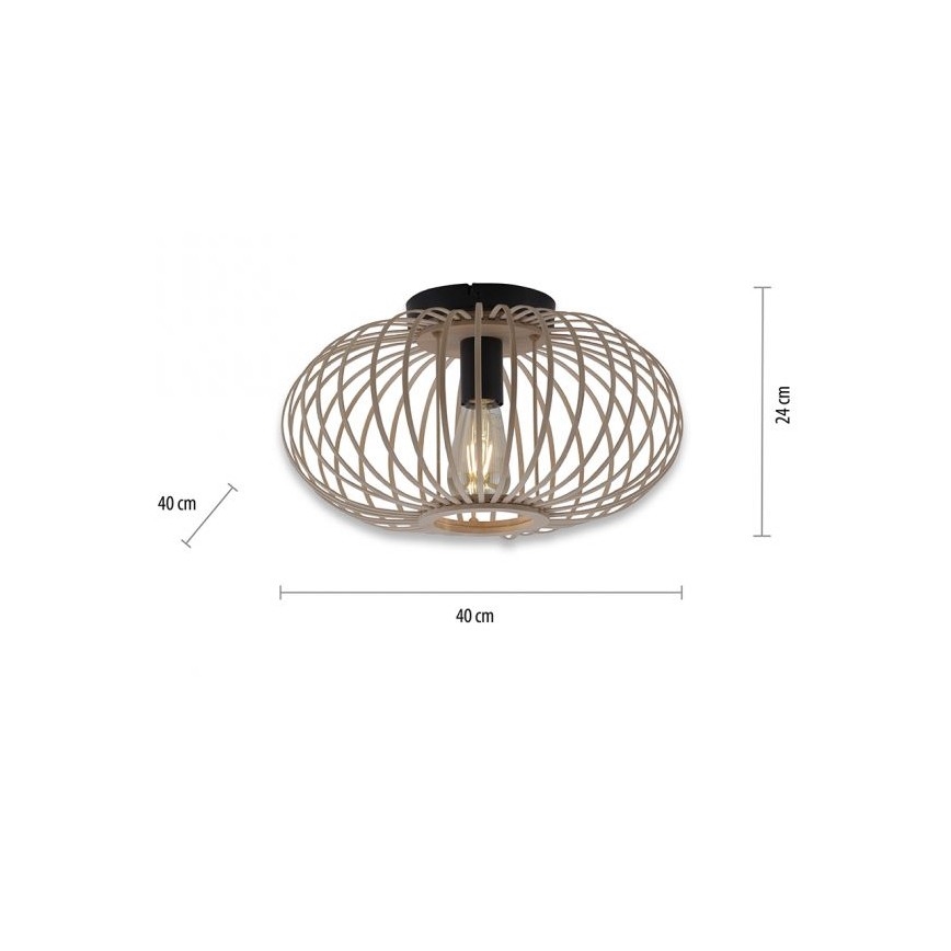 Leuchten Direkt 11410-79 - Припотолочная люстра RACOON 1xE27/40W/230V диаметр 40 см бамбук