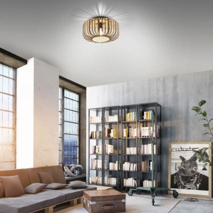 Leuchten Direkt 11412-79 - Накладна люстра RACOON 1xE27/40W/230V діаметром 40 см, бамбук