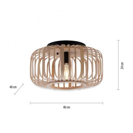 Leuchten Direkt 11412-79 - Накладна люстра RACOON 1xE27/40W/230V діаметром 40 см, бамбук