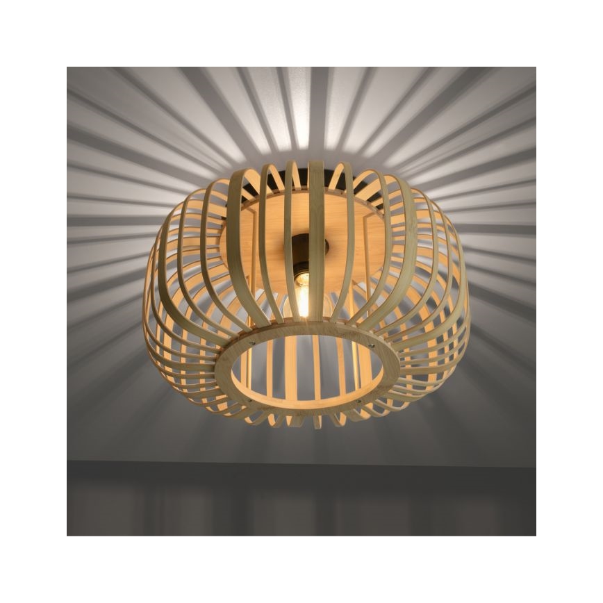 Leuchten Direkt 11412-79 - Припотолочная люстра RACOON 1xE27/40W/230V диаметр 40 см бамбук