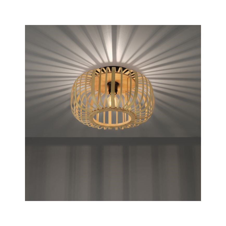 Leuchten Direkt 11412-79 - Припотолочная люстра RACOON 1xE27/40W/230V диаметр 40 см бамбук