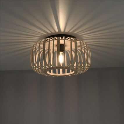 Leuchten Direkt 11412-79 - Припотолочная люстра RACOON 1xE27/40W/230V диаметр 40 см бамбук