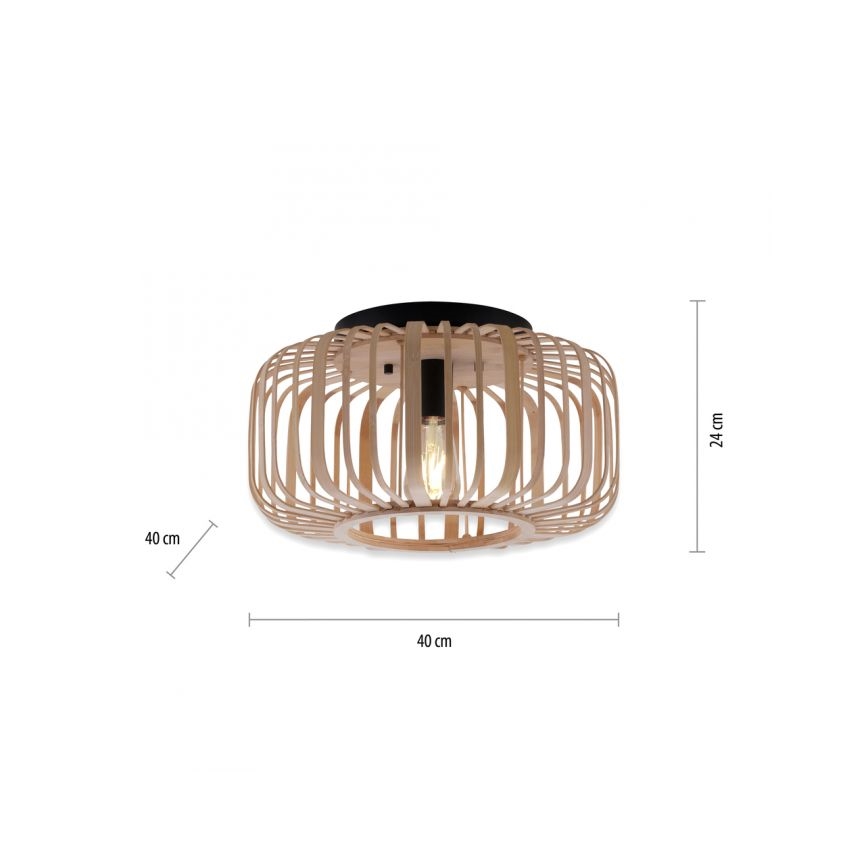 Leuchten Direkt 11412-79 - Припотолочная люстра RACOON 1xE27/40W/230V диаметр 40 см бамбук