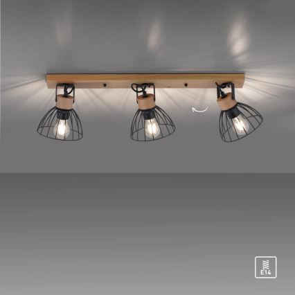 Leuchten Direkt 11418-18 - Точечный светильник LAMI 3xE27/25W/230V акация/металл