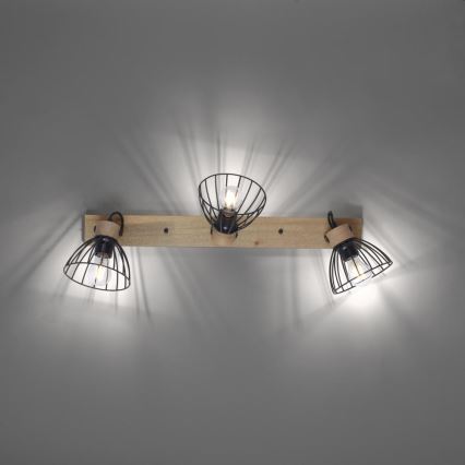 Leuchten Direkt 11418-18 - Точковий світильник LAMI 3xE27/25W/230V акація/метал