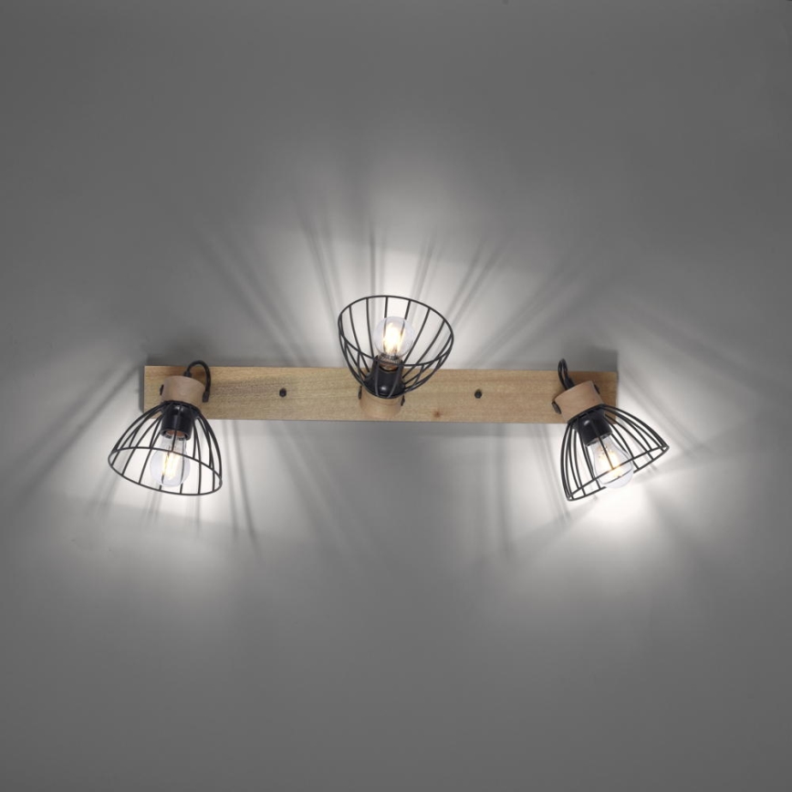 Leuchten Direkt 11418-18 - Точковий світильник LAMI 3xE27/25W/230V акація/метал