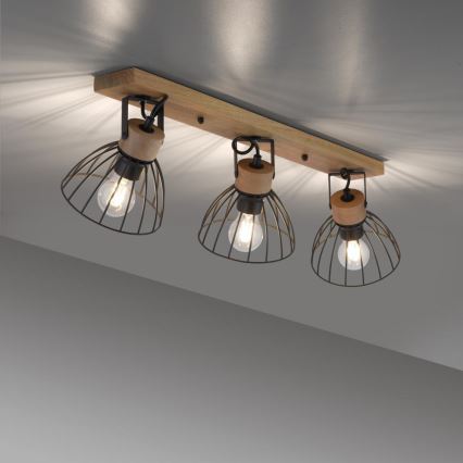 Leuchten Direkt 11418-18 - Точковий світильник LAMI 3xE27/25W/230V акація/метал