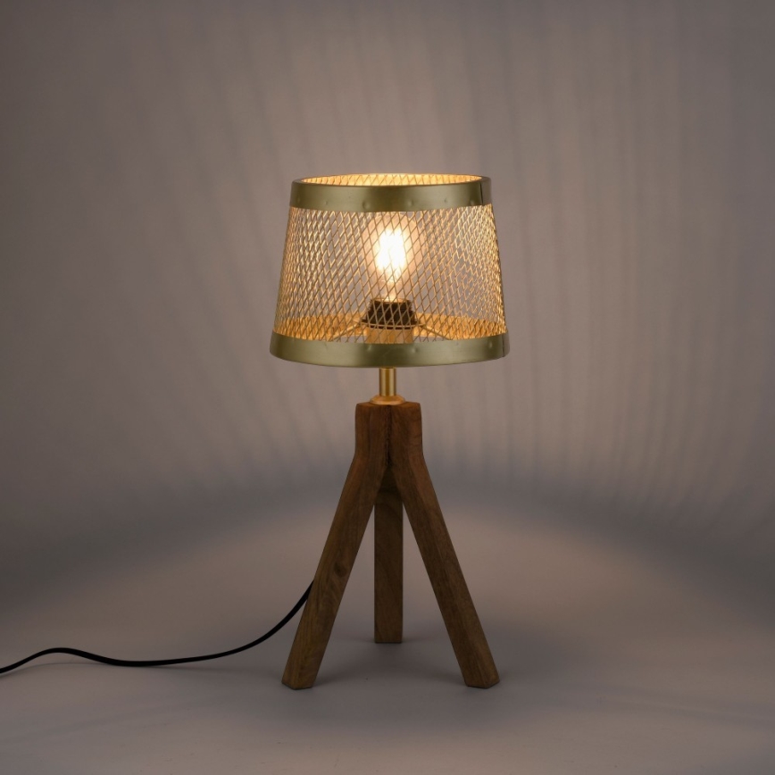 Leuchten Direkt 11423-60 - Настольная лампа FREDERIK 1xE27/60W/230V дерево манго