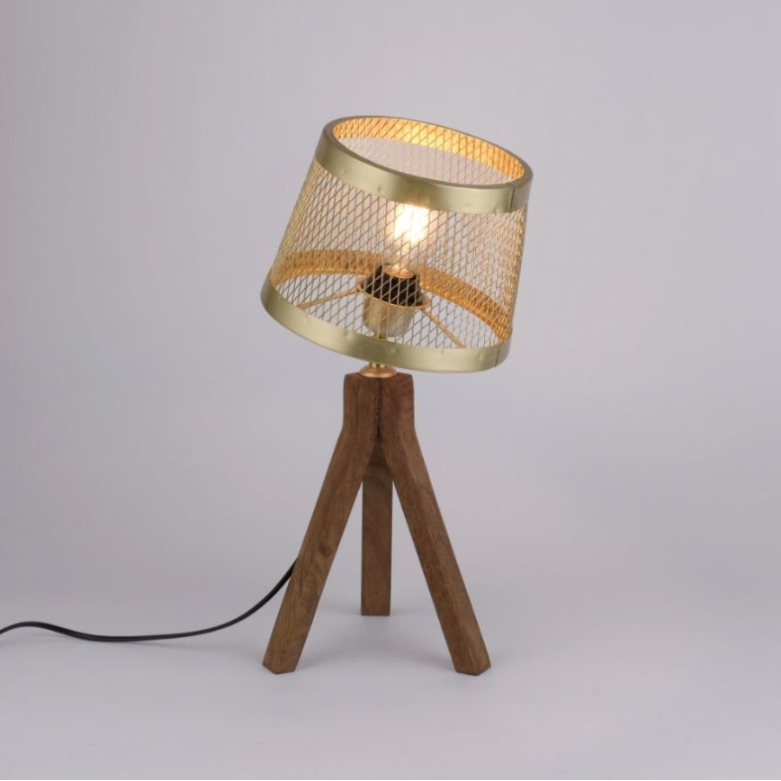 Leuchten Direkt 11423-60 - Настольная лампа FREDERIK 1xE27/60W/230V дерево манго