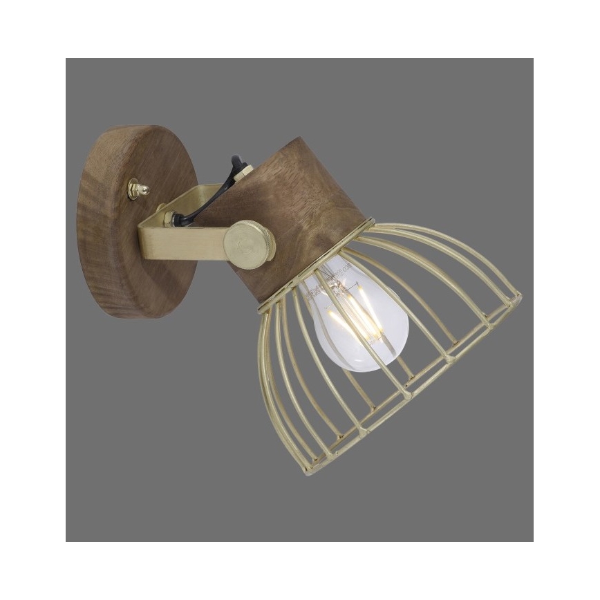 Leuchten Direkt 11486-60 - Настенный точечный светильник ALAMI 1xE27/25W/230V дерево манго