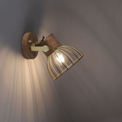 Leuchten Direkt 11486-60 - Настенный точечный светильник ALAMI 1xE27/25W/230V дерево манго