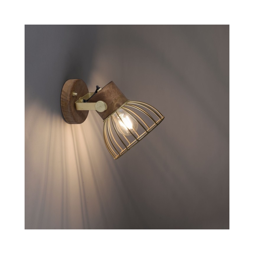 Leuchten Direkt 11486-60 - Настенный точечный светильник ALAMI 1xE27/25W/230V дерево манго
