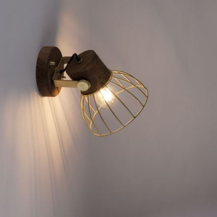 Leuchten Direkt 11486-60 - Настінний точковий світильник ALAMI 1xE27/25W/230V дерево манго