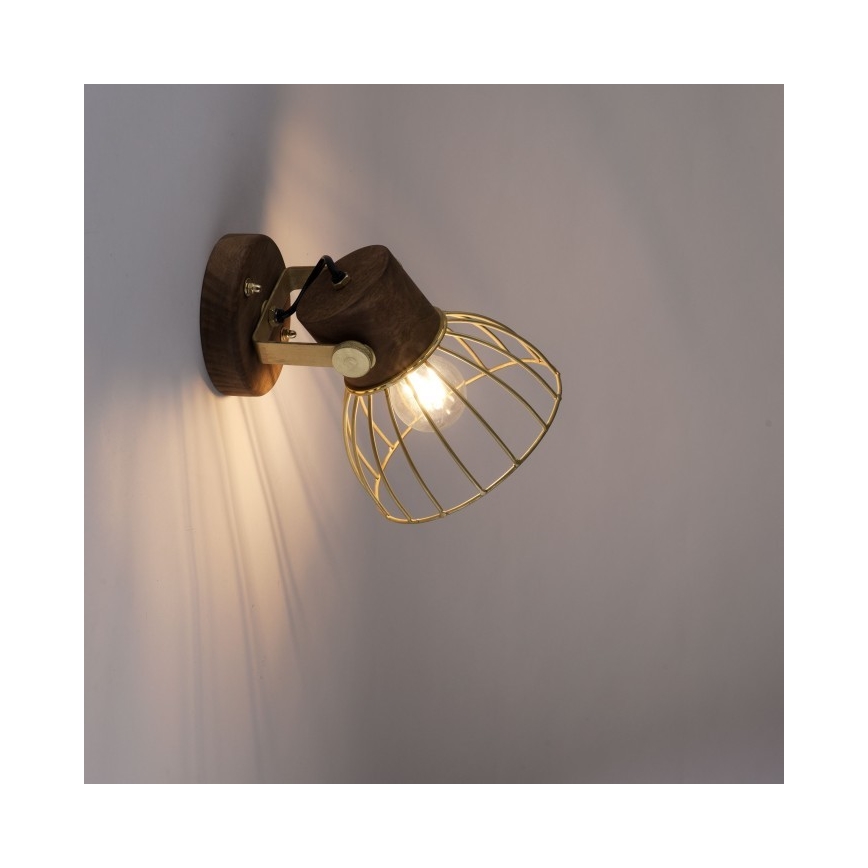 Leuchten Direkt 11486-60 - Настінний точковий світильник ALAMI 1xE27/25W/230V дерево манго