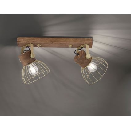 Leuchten Direkt 11487-60 - Точечный светильник ALAMI 2xE27/25W/230V дерево манго