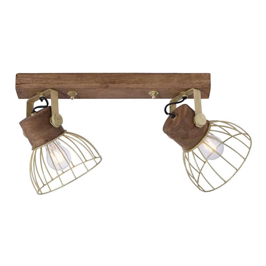 Leuchten Direkt 11487-60 - Точковий світильник ALAMI 2xE27/25W/230V дерево манго