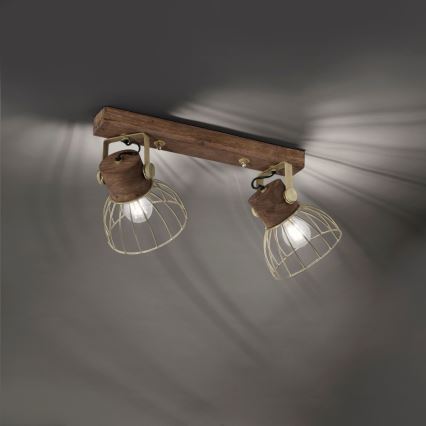 Leuchten Direkt 11487-60 - Точковий світильник ALAMI 2xE27/25W/230V дерево манго