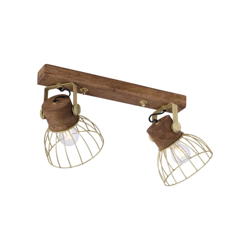 Leuchten Direkt 11487-60 - Точковий світильник ALAMI 2xE27/25W/230V дерево манго