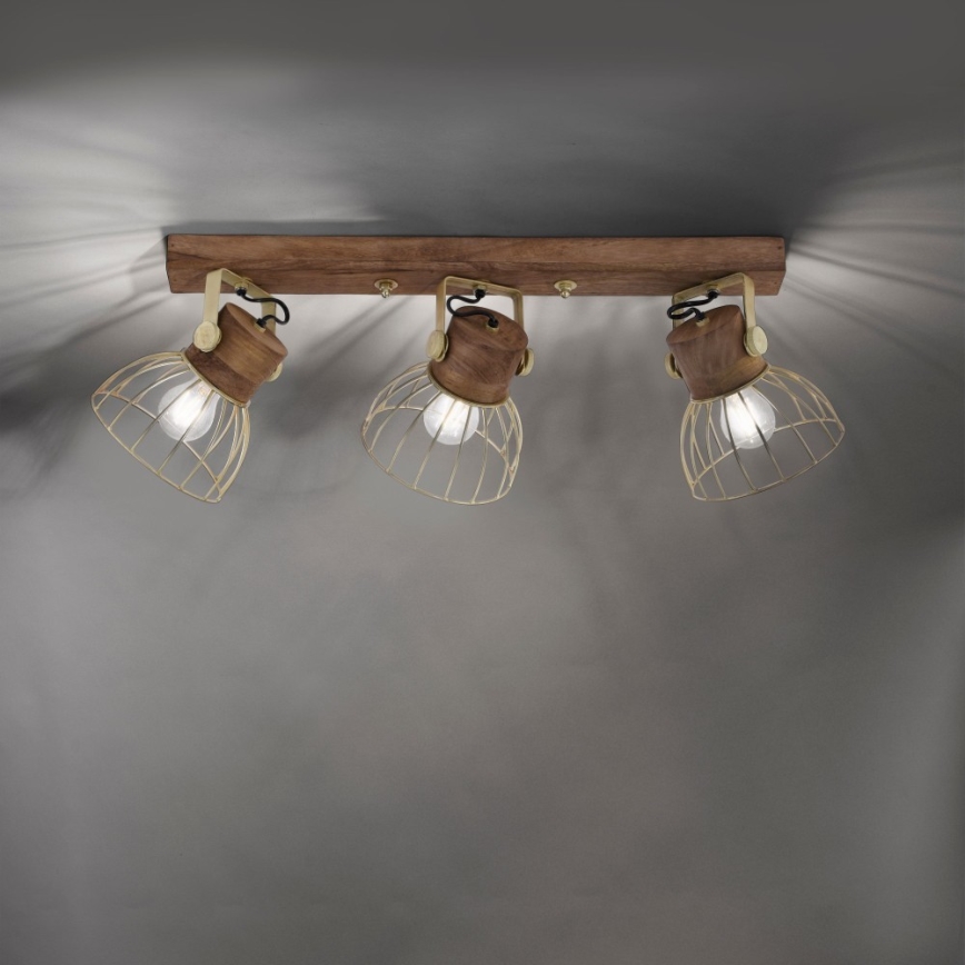 Leuchten Direkt 11488-60 - Точечный светильник ALAMI 3xE27/25W/230V дерево манго