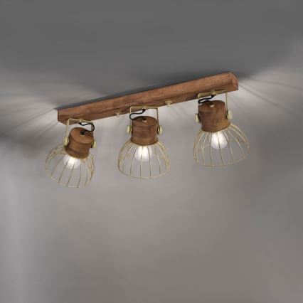 Leuchten Direkt 11488-60 - Точечный светильник ALAMI 3xE27/25W/230V дерево манго