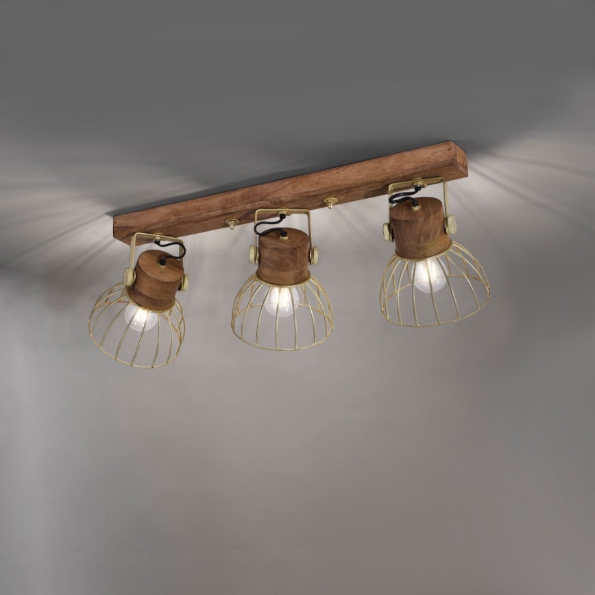Leuchten Direkt 11488-60 - Точечный светильник ALAMI 3xE27/25W/230V дерево манго