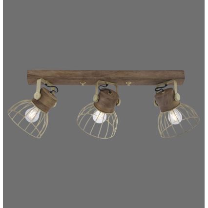 Leuchten Direkt 11488-60 - Точковий світильник ALAMI 3xE27/25W/230V дерево манго
