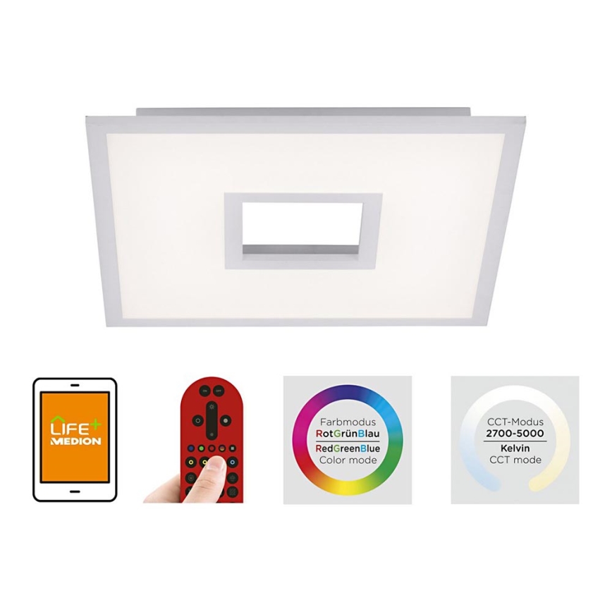 Leuchten Direkt 11645-16 - Светодиодный потолочный RGB-светильник с регулированием яркости RECESS LED/22,5W/230V + LED/5W + дистанционное управление