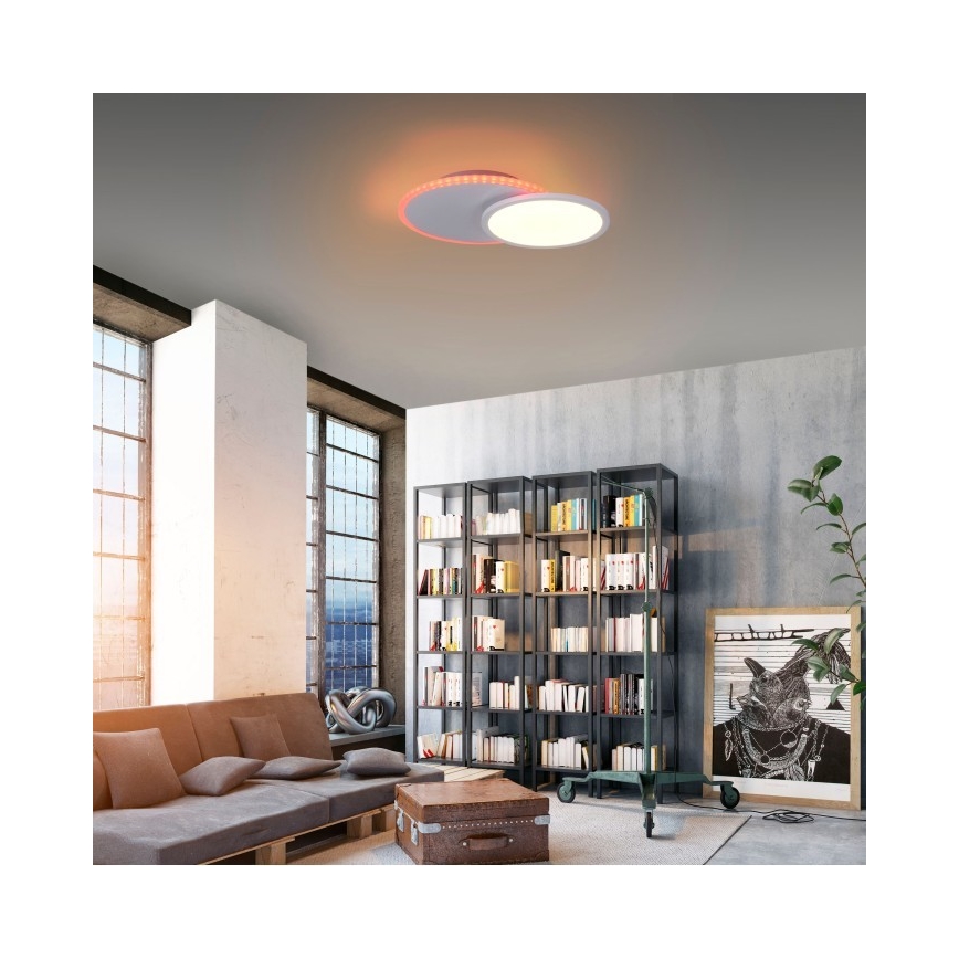 Leuchten Direkt 11662-16 - LED RGB стельовий світильник з регулюванням яскравості ARENDA LED/21W/230V + пульт дистанційного керування