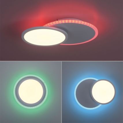Leuchten Direkt 11662-16 - LED RGB стельовий світильник з регулюванням яскравості ARENDA LED/21W/230V + пульт дистанційного керування