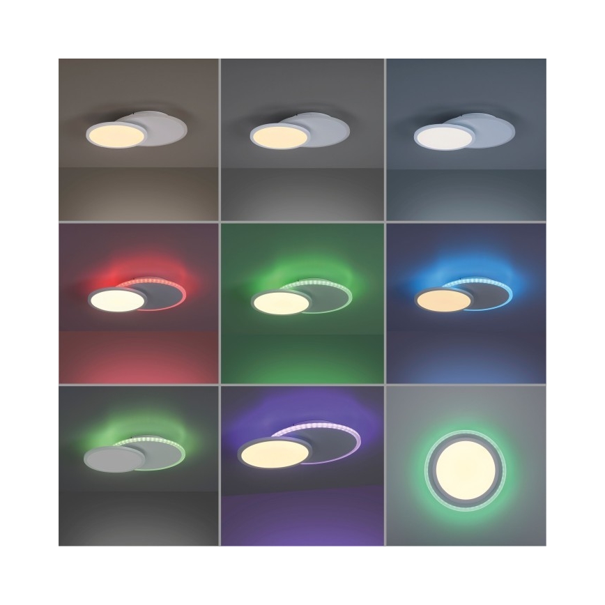 Leuchten Direkt 11662-16 - Светодиодный потолочный RGB-светильник с регулированием яркости ARENDA LED/21W/230V + дистанционное управление
