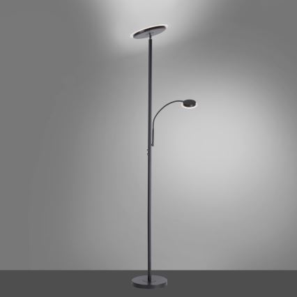 Leuchten Direkt 11709-18 - LED торшер з регулюванням яскравості HANS LED/22W/230V + LED/4W