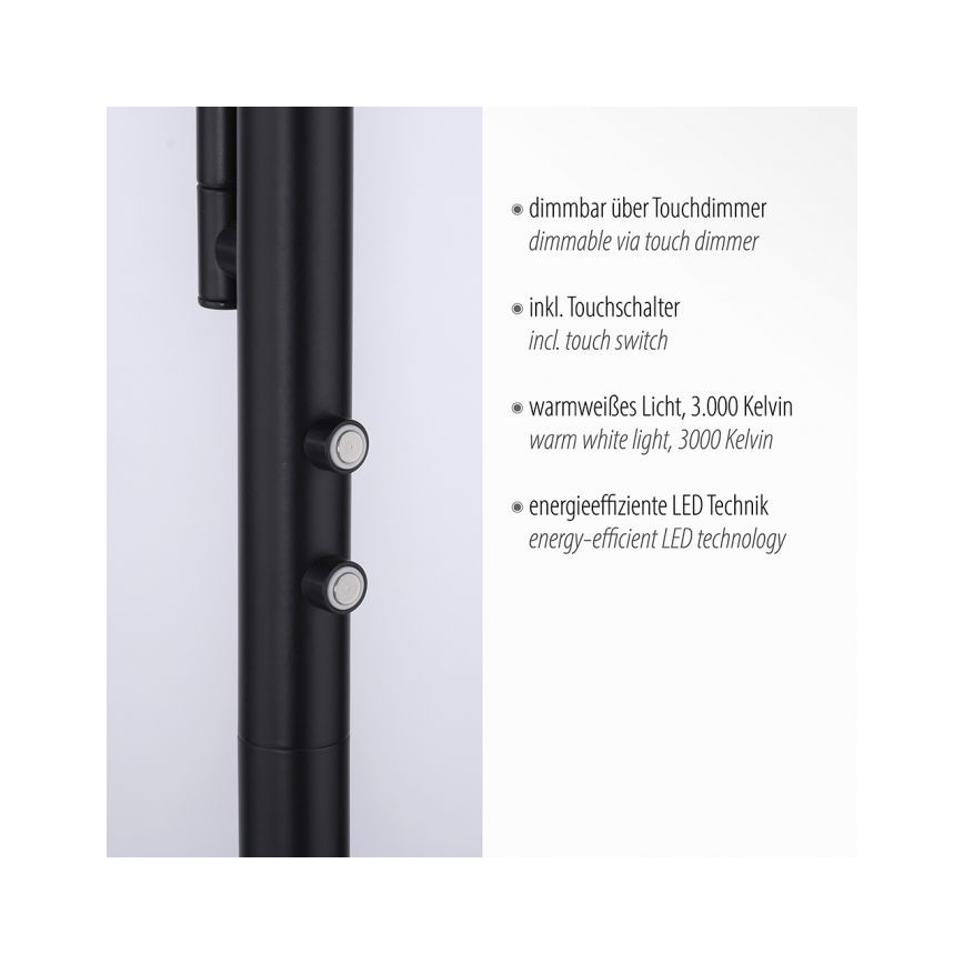 Leuchten Direkt 11710-18 - Светодиодный торшер с регулированием яркости HANS LED/21,5W/230V + LED/4W